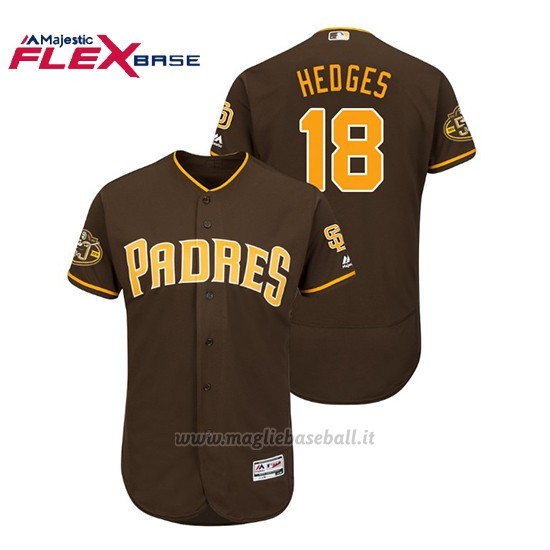 Maglia Baseball Uomo Padres Austin Hedges 50th Aniversario Alternato Flex Base Marron